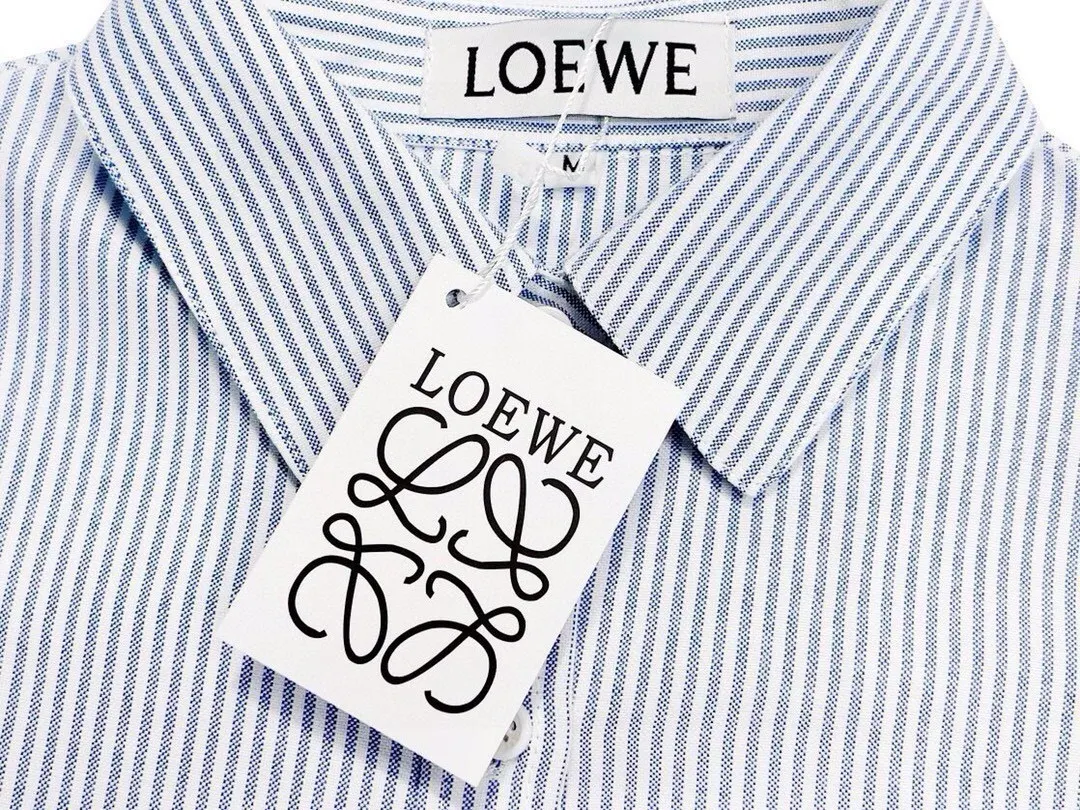 Leather Patch Striped Cotton Shirt D14521545 — view 7