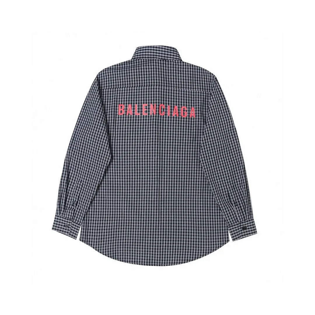 Logo-Print Checked Cotton Shirt D15521543 — view 2