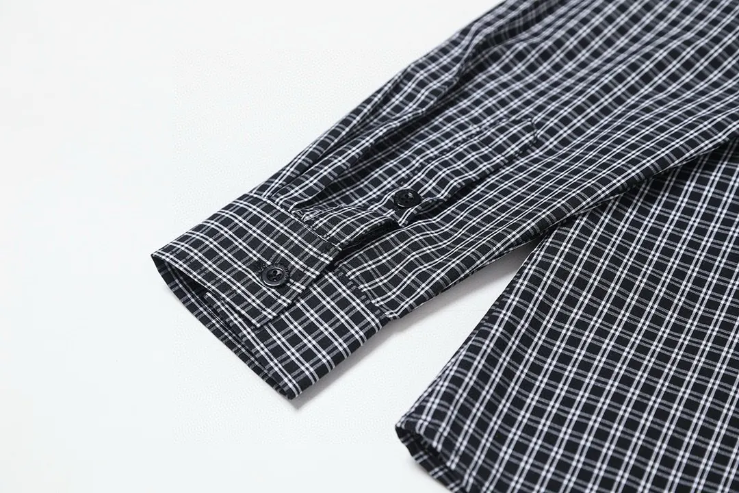 Logo-Print Checked Cotton Shirt D15521543 — view 8