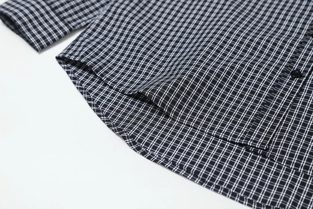 Logo-Print Checked Cotton Shirt D15521543 — view 9