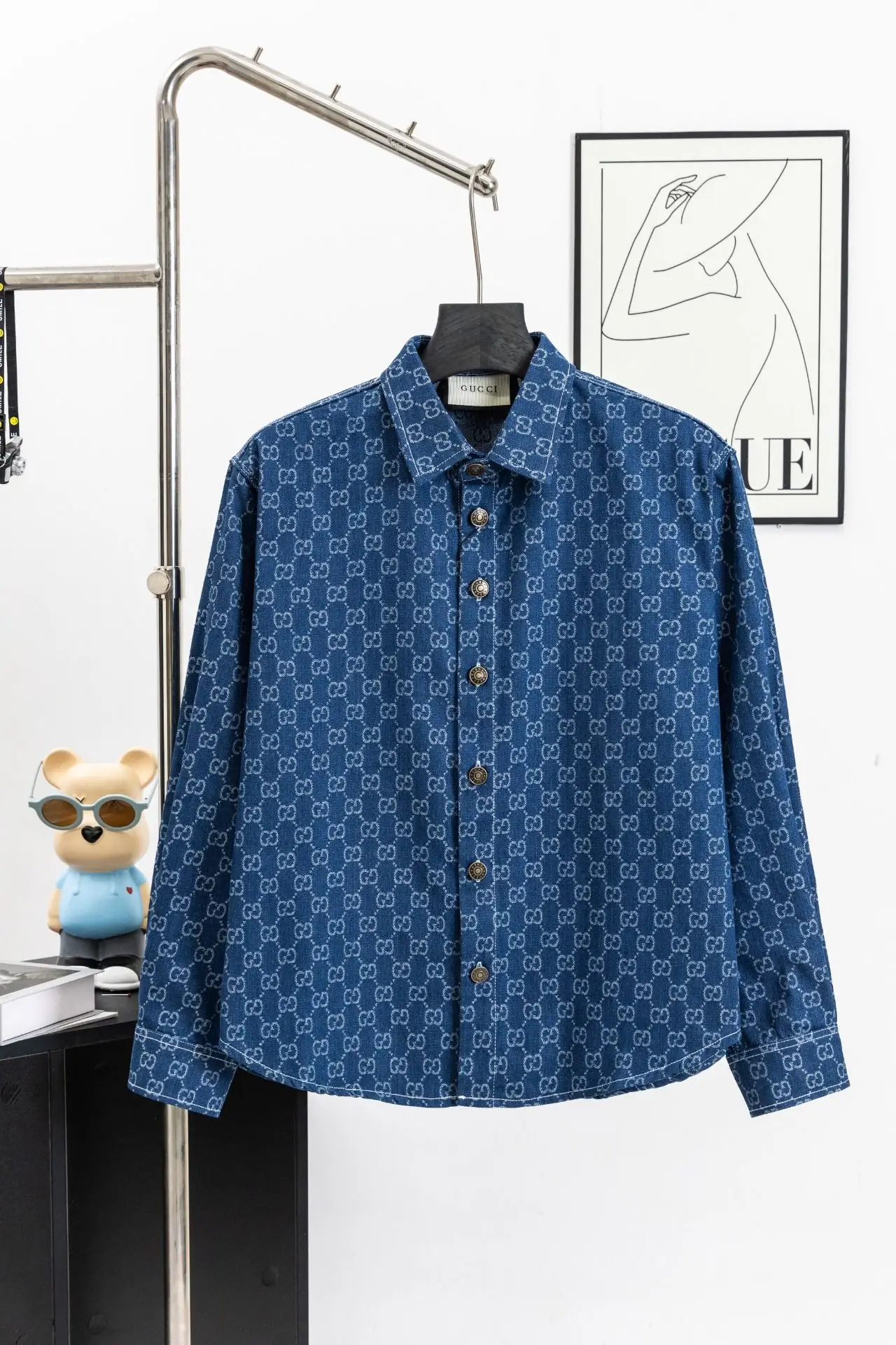 GG Monogram Jacquard Denim Shirt D15523011