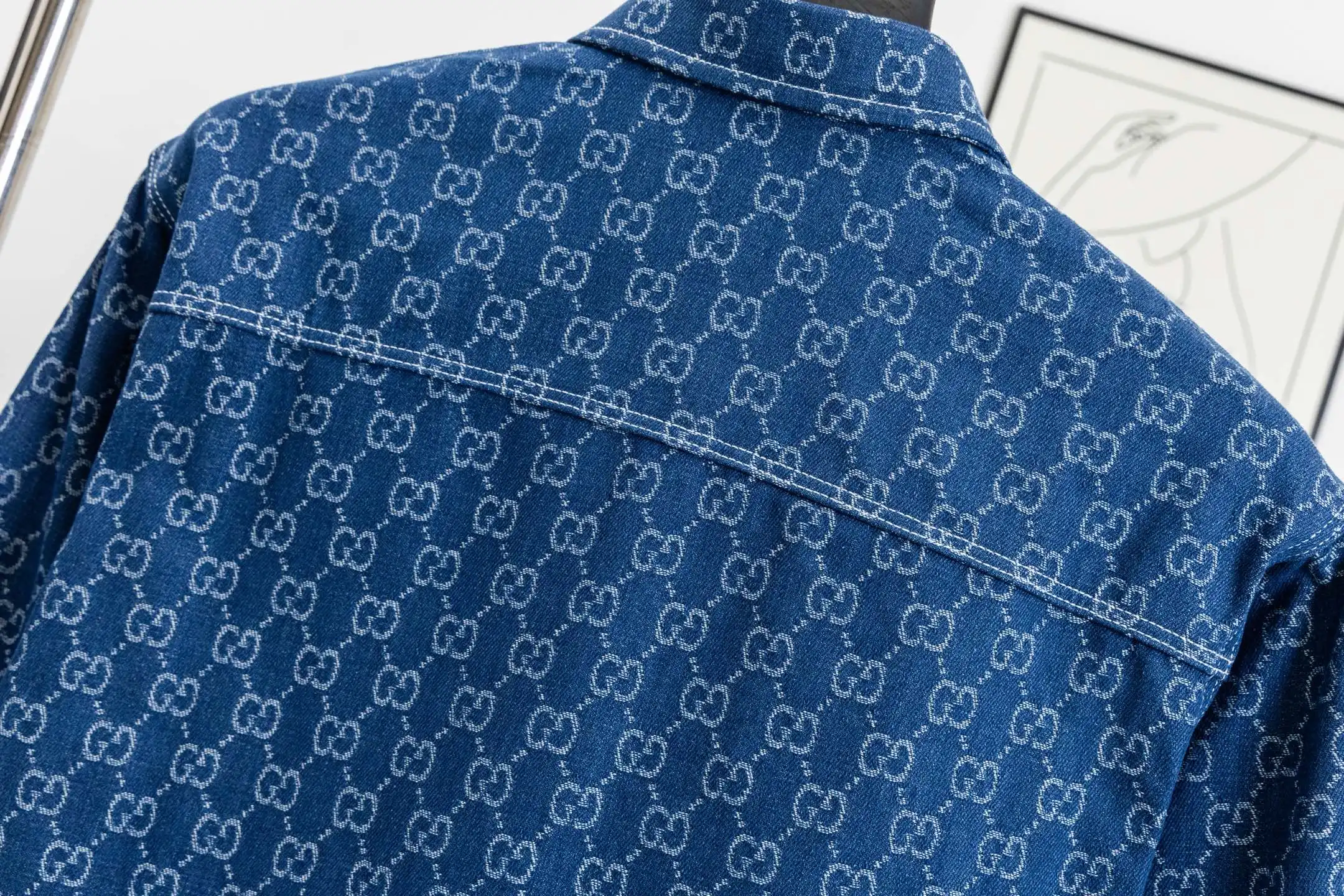 GG Monogram Jacquard Denim Shirt D15523011 — view 4