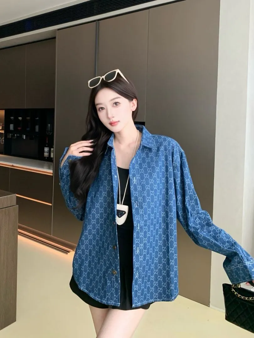 GG Monogram Jacquard Denim Shirt D15523010