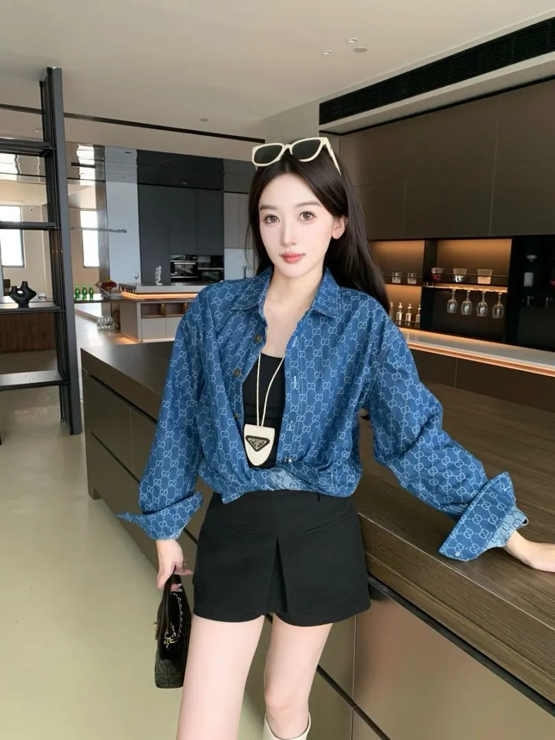 GG Monogram Jacquard Denim Shirt D15523010 — view 3