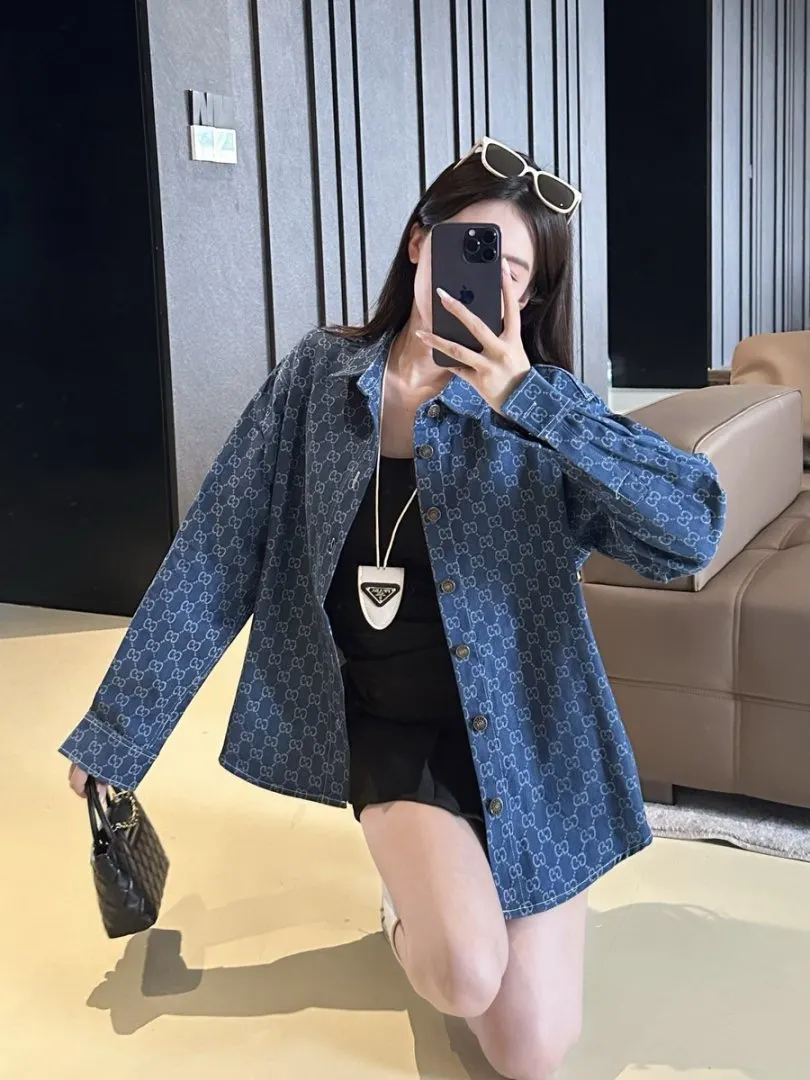 GG Monogram Jacquard Denim Shirt D15523010 — view 4