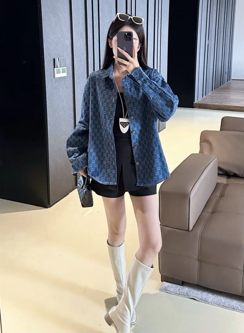 GG Monogram Jacquard Denim Shirt D15523010 — view 5
