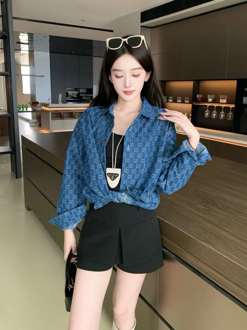 GG Monogram Jacquard Denim Shirt D15523010 — view 6