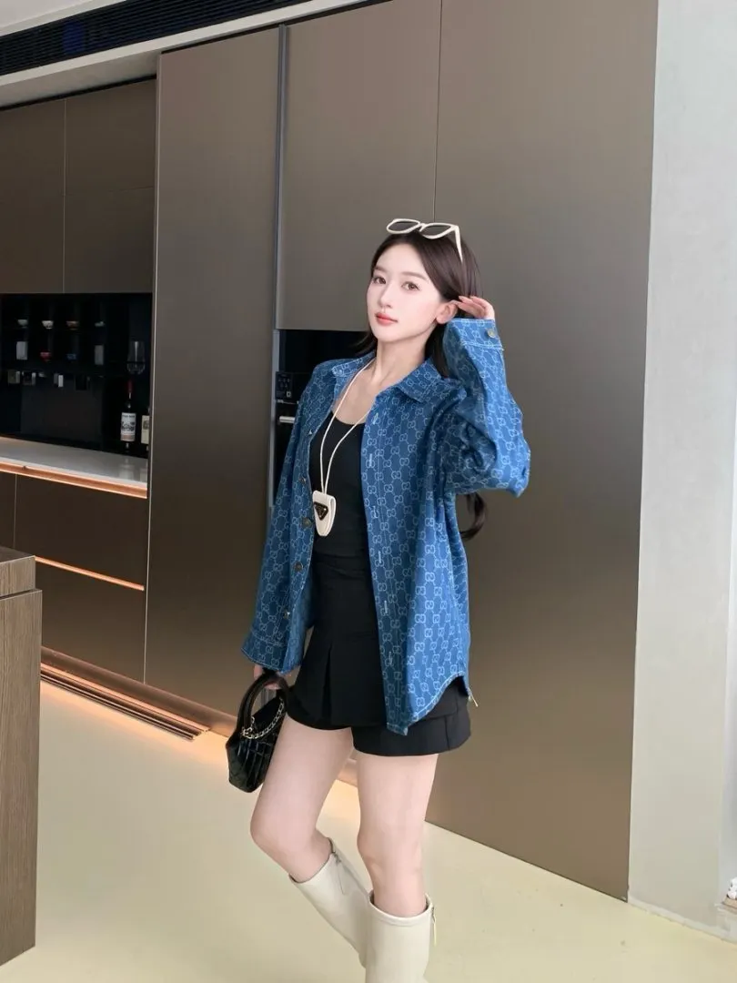 GG Monogram Jacquard Denim Shirt D15523010 — view 8