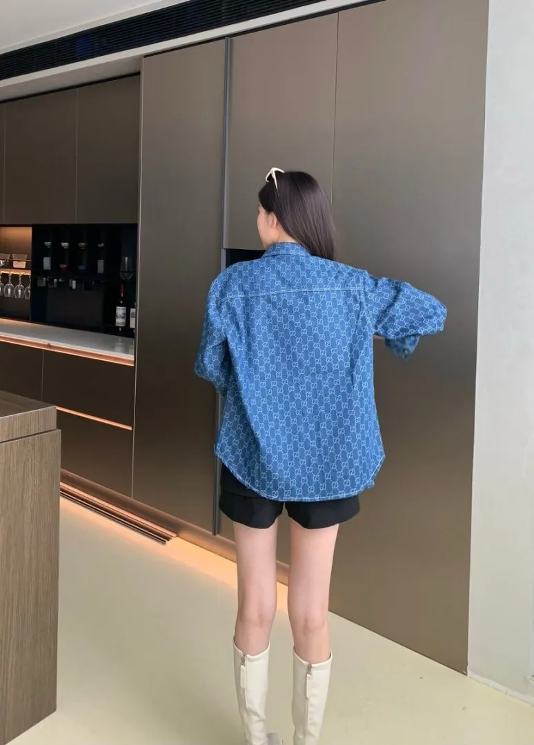 GG Monogram Jacquard Denim Shirt D15523010 — view 9