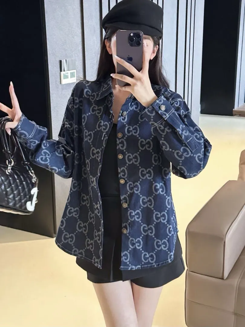 GG Monogram Jacquard Denim Shirt D15523007