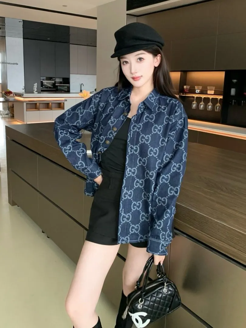 GG Monogram Jacquard Denim Shirt D15523007 — view 2