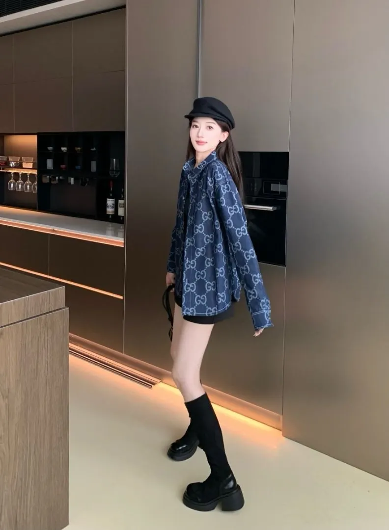 GG Monogram Jacquard Denim Shirt D15523007 — view 6