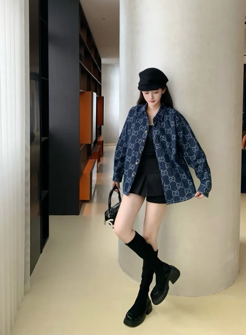 GG Monogram Jacquard Denim Shirt D15523007 — view 7