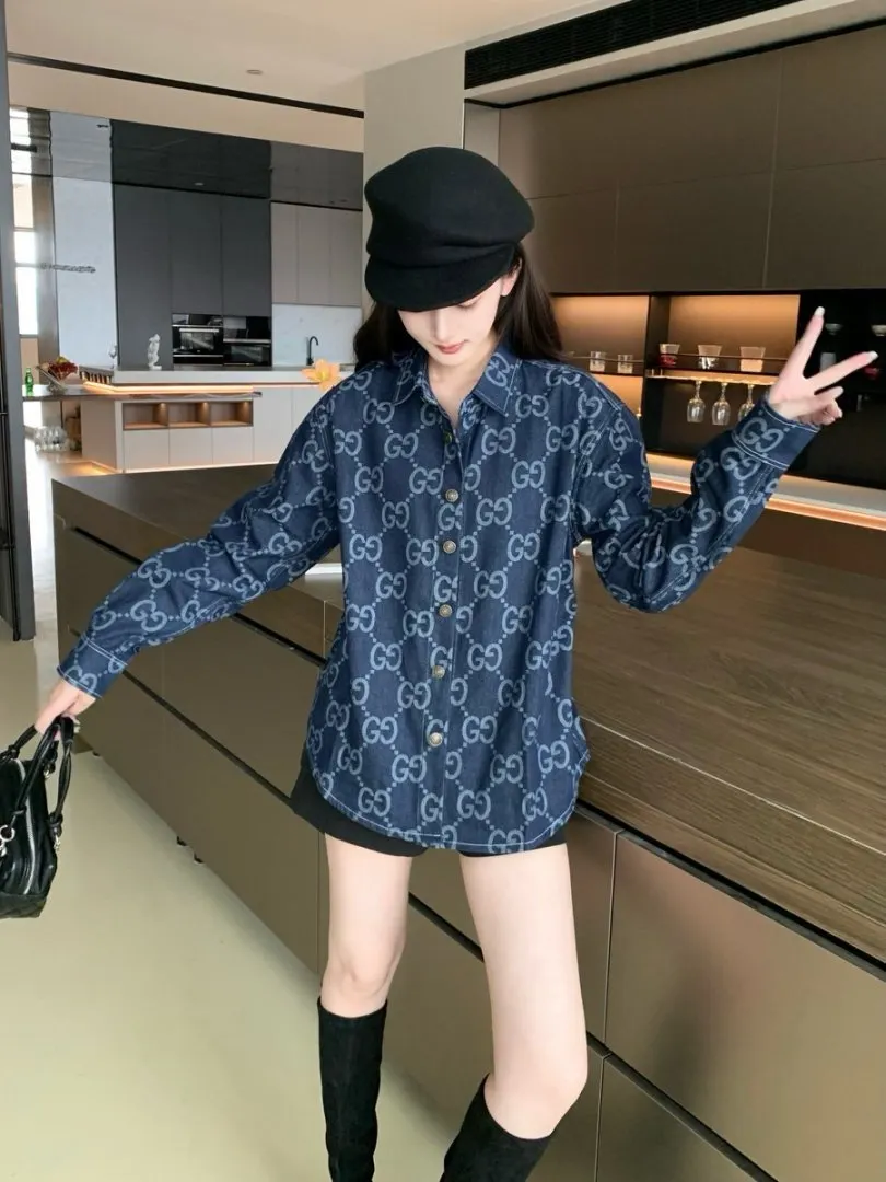 GG Monogram Jacquard Denim Shirt D15523007 — view 8