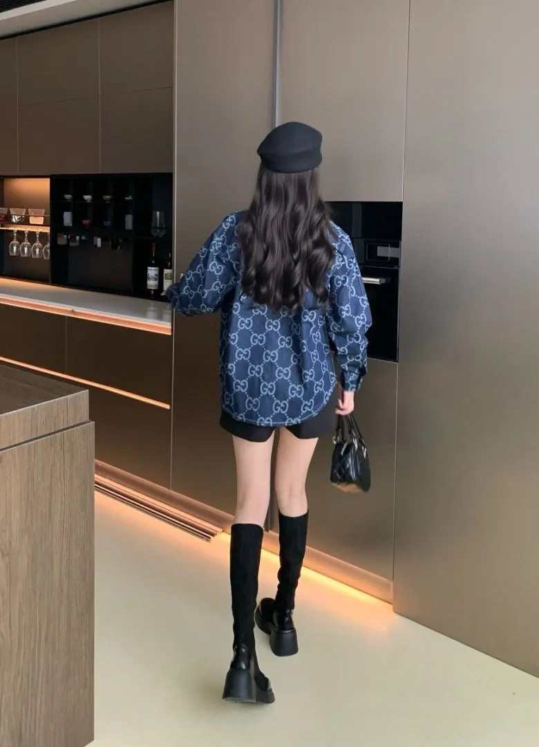 GG Monogram Jacquard Denim Shirt D15523007 — view 9
