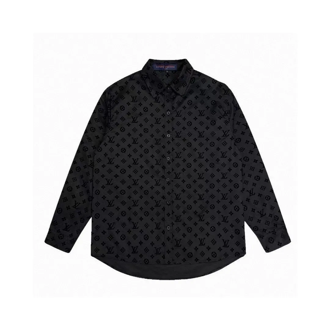 Monogram Flocked Jacquard Long-Sleeve Shirt D15521550