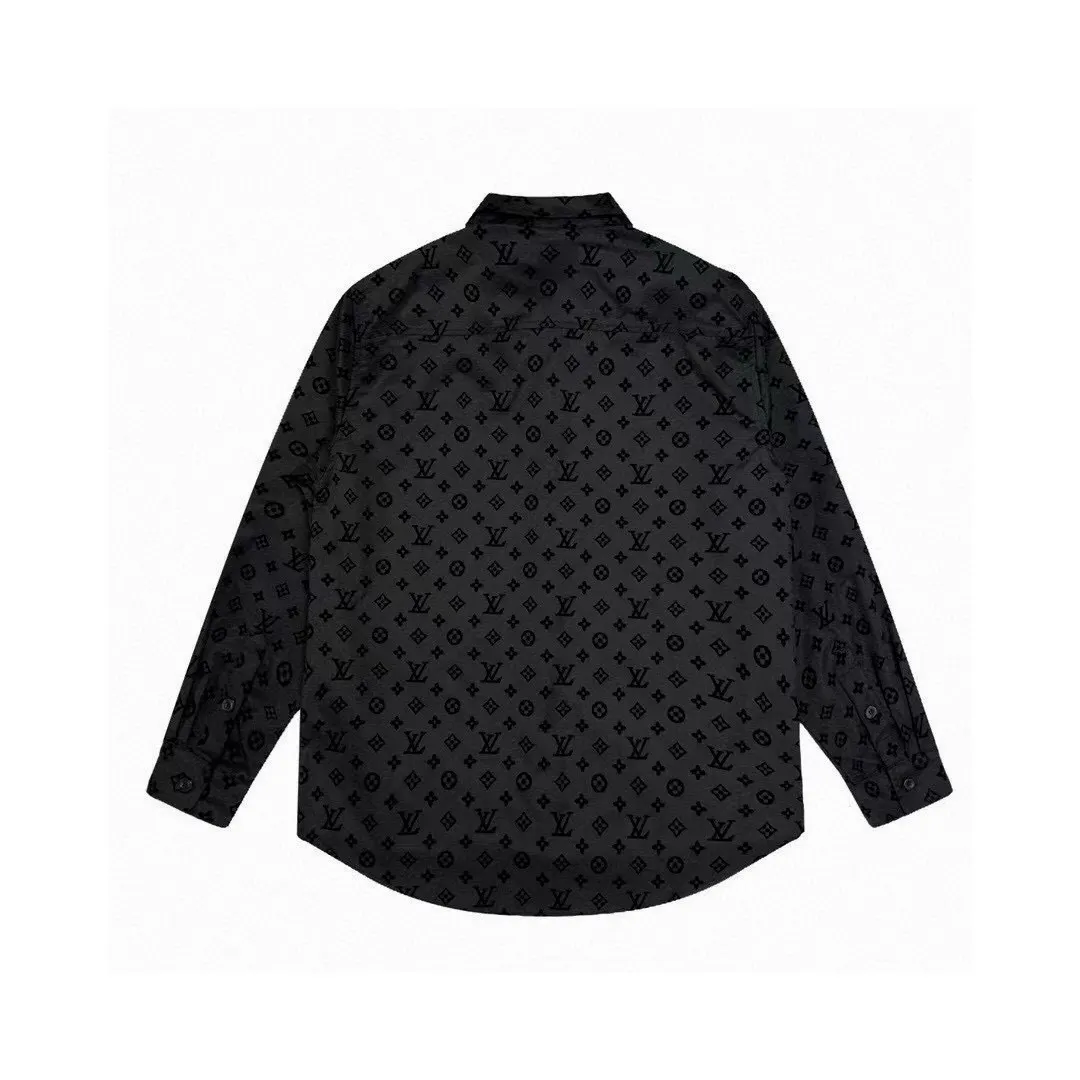 Monogram Flocked Jacquard Long-Sleeve Shirt D15521550 — view 2