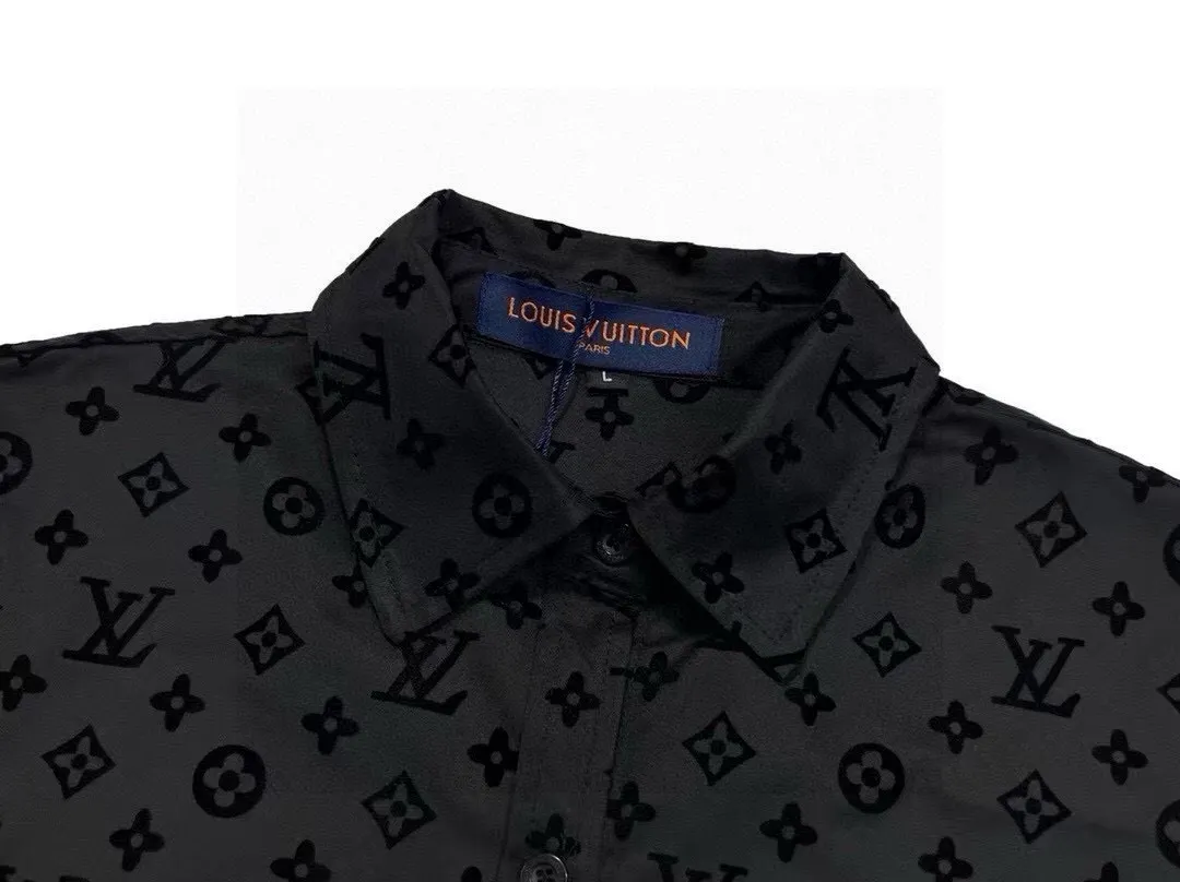 Monogram Flocked Jacquard Long-Sleeve Shirt D15521550 — view 3