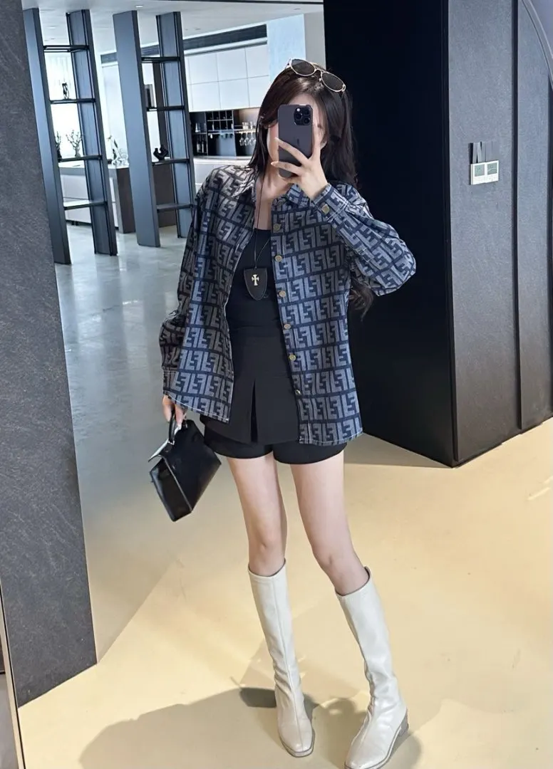FF Monogram Jacquard Denim Shirt D15523013 — view 3