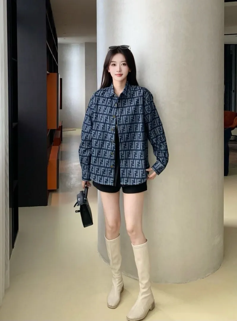 FF Monogram Jacquard Denim Shirt D15523013 — view 4