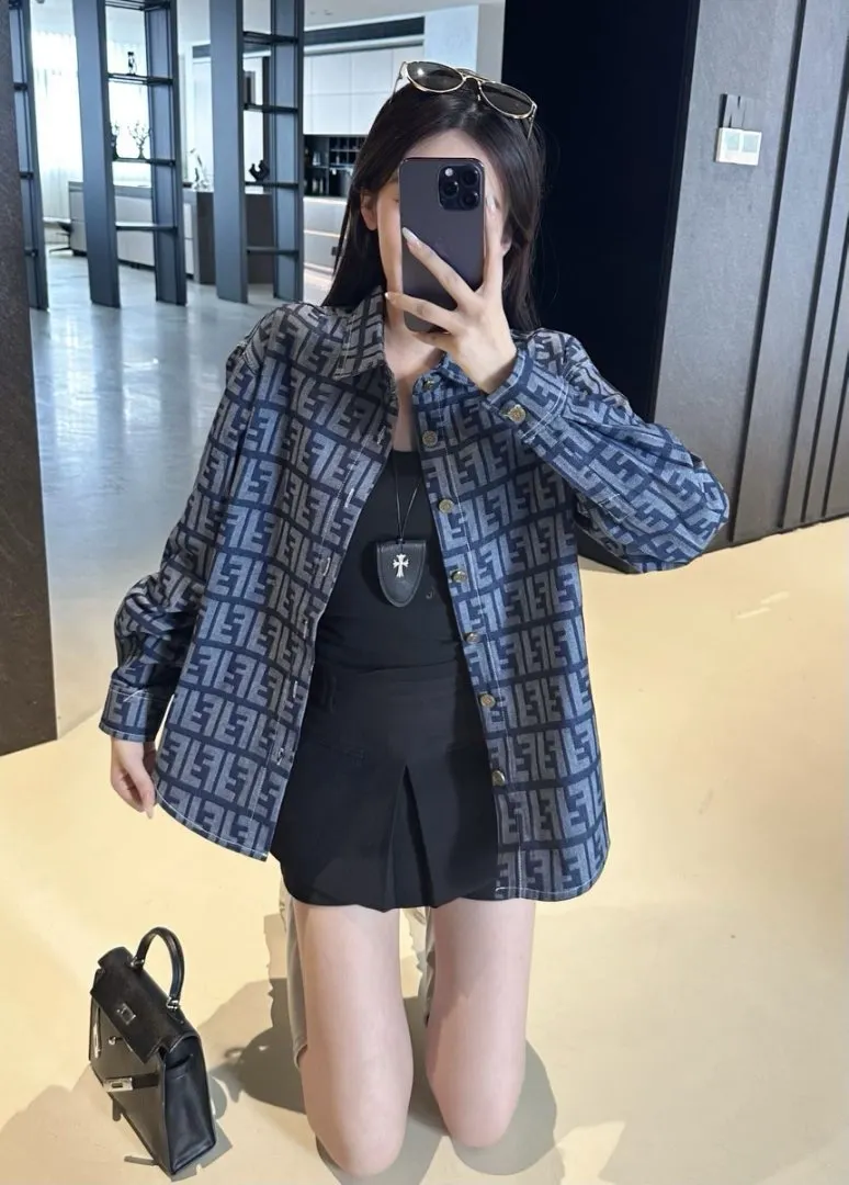 FF Monogram Jacquard Denim Shirt D15523013 — view 5
