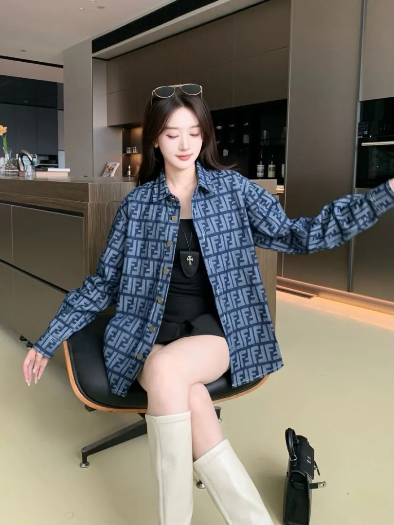 FF Monogram Jacquard Denim Shirt D15523013 — view 6