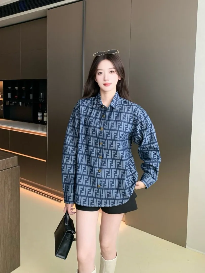 FF Monogram Jacquard Denim Shirt D15523013 — view 7