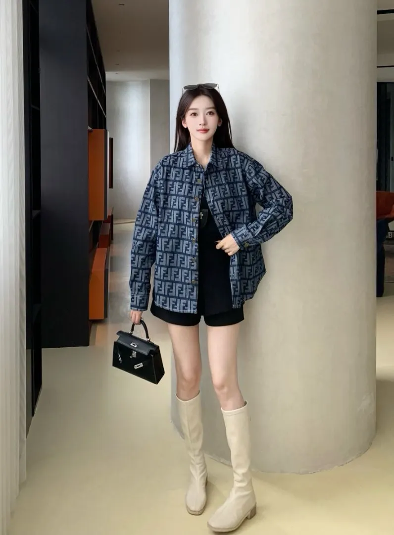 FF Monogram Jacquard Denim Shirt D15523013 — view 8