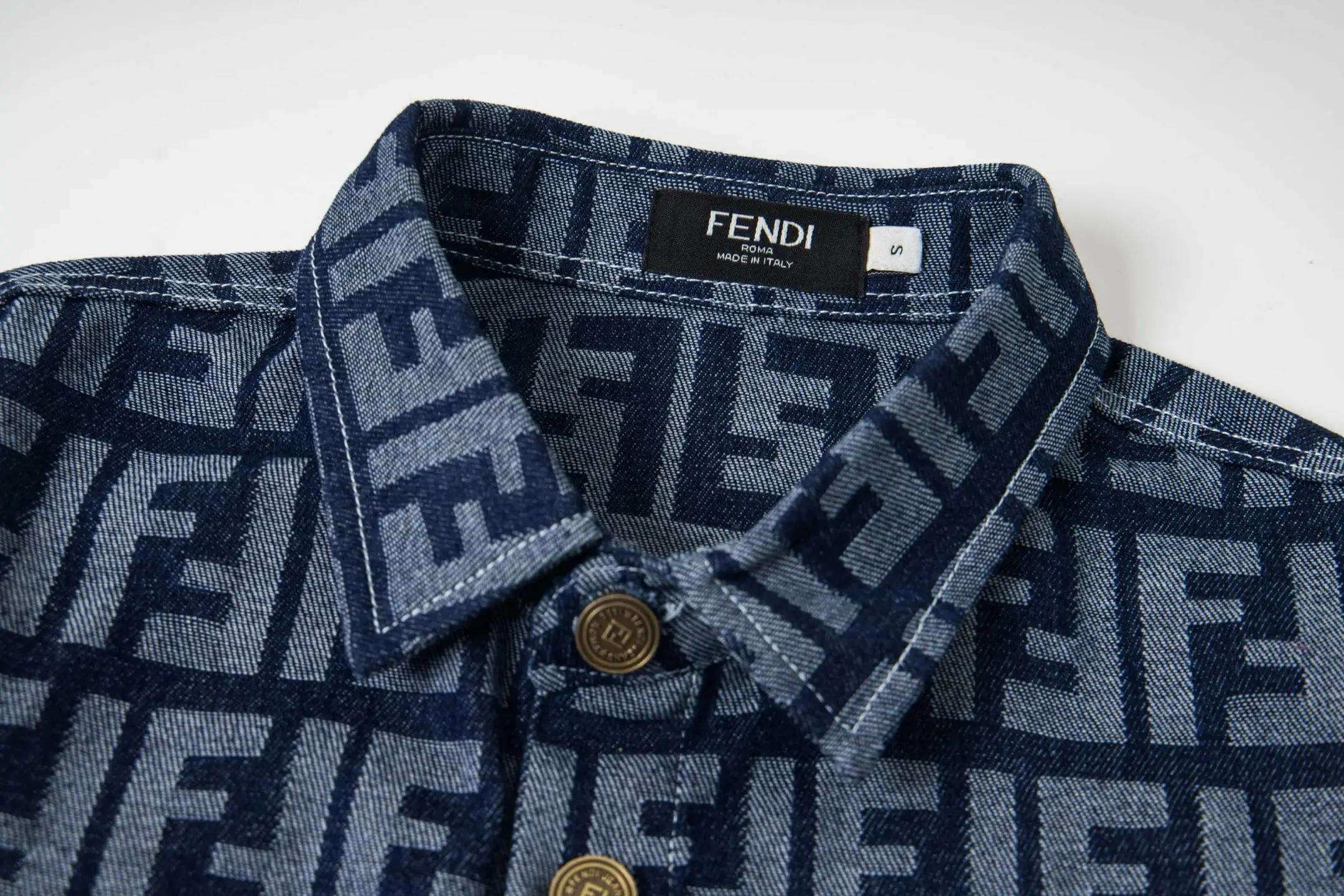 FF Monogram Jacquard Denim Shirt D15523014 — view 3
