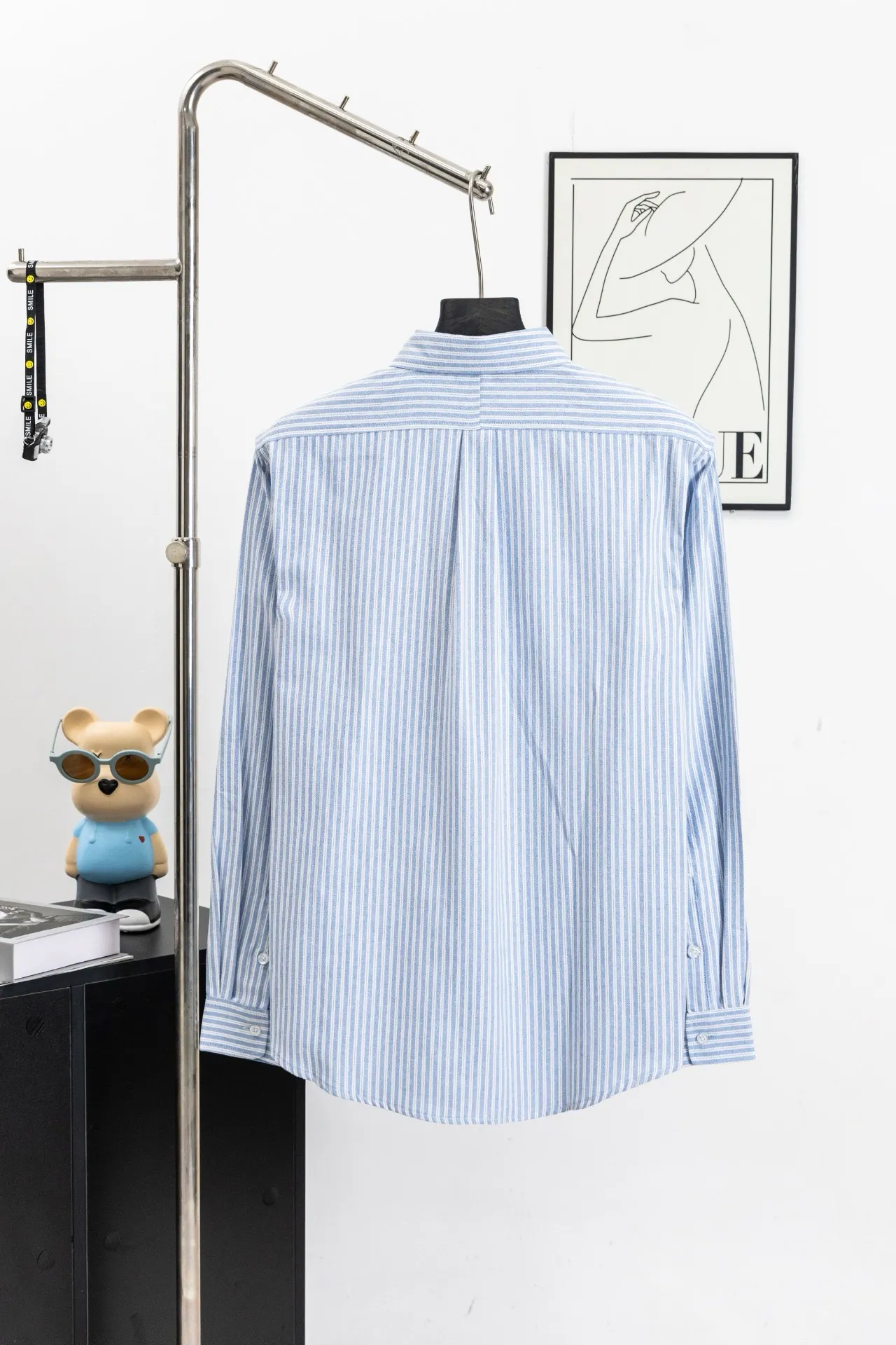 Logo-Embroidered Striped Cotton Shirt D15523022 — view 2