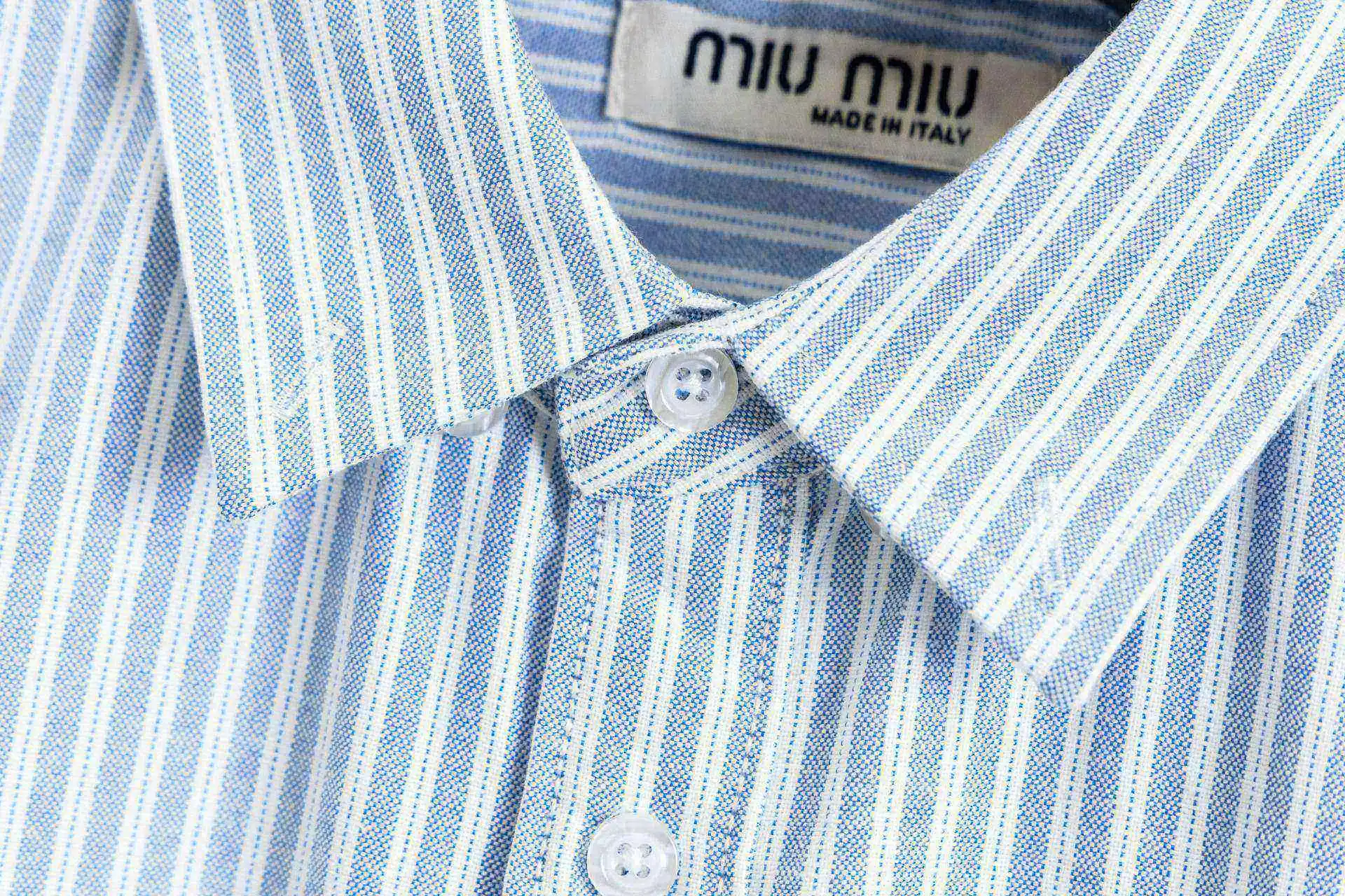 Logo-Embroidered Striped Cotton Shirt D15523022 — view 7