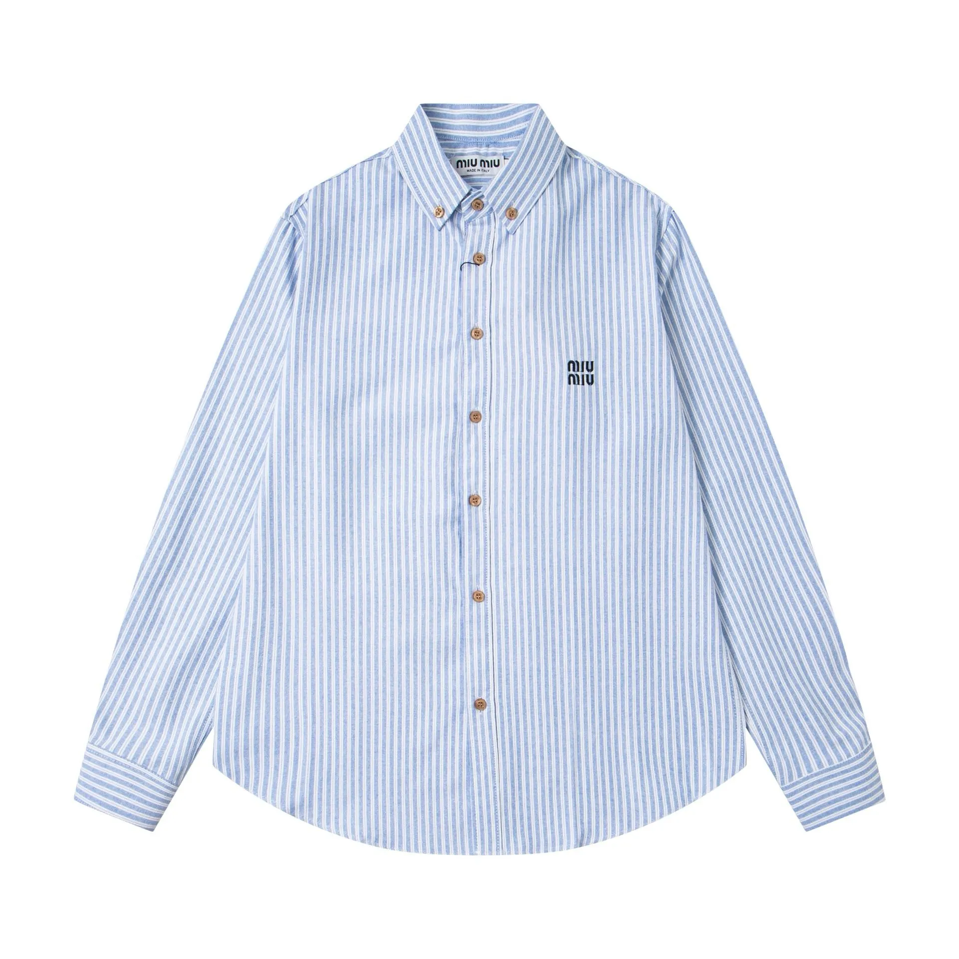 Logo-Embroidered Striped Cotton Shirt D15523023