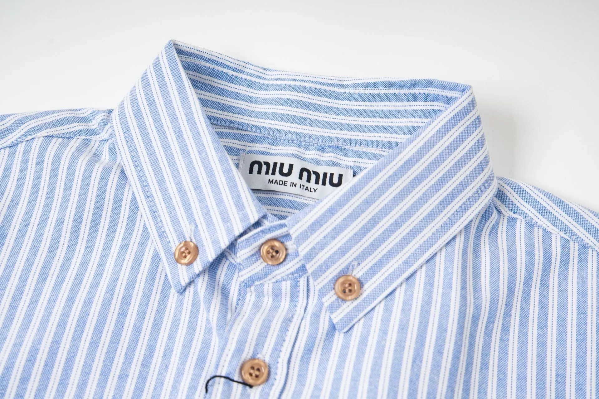 Logo-Embroidered Striped Cotton Shirt D15523023 — view 3
