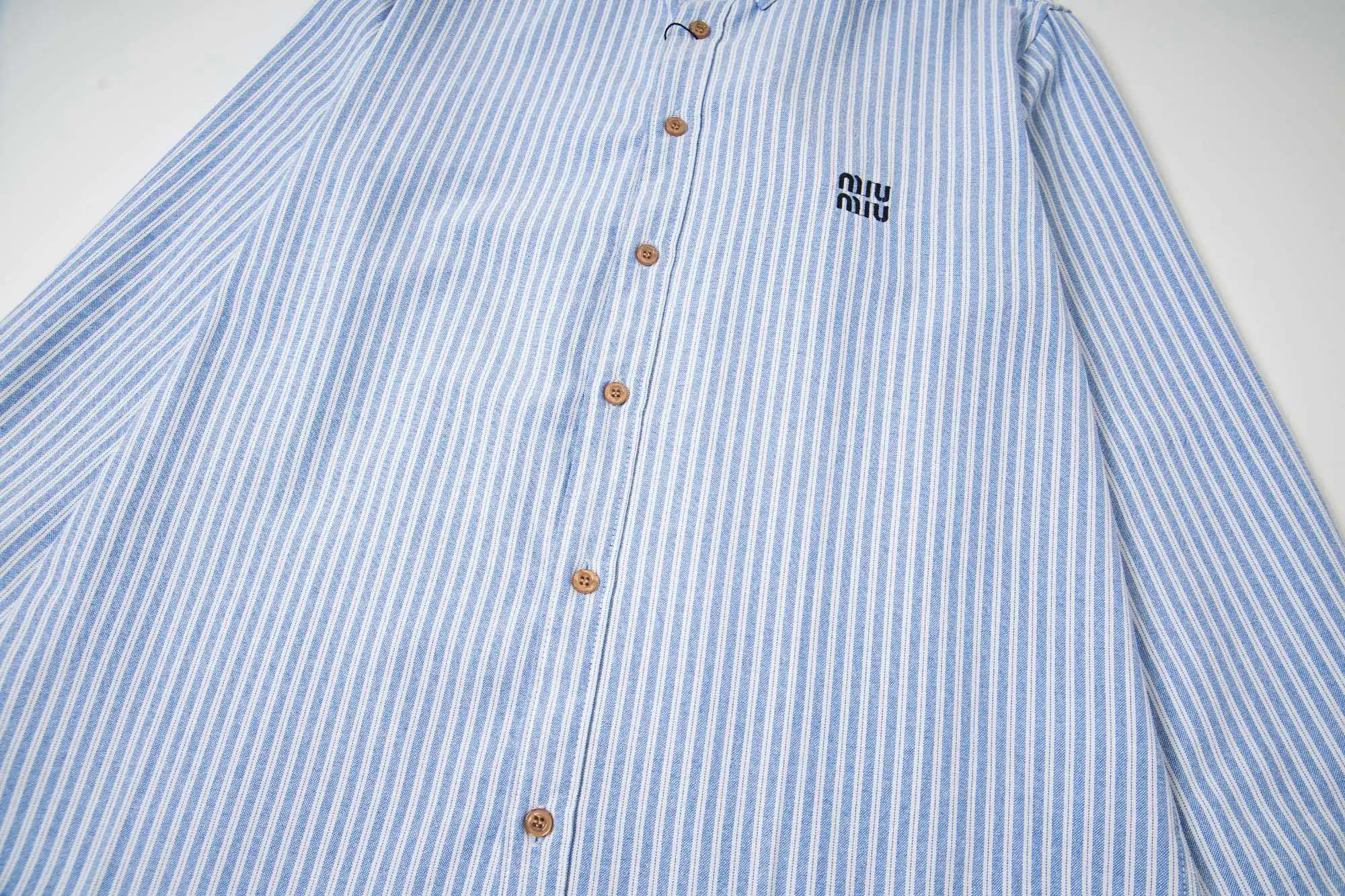 Logo-Embroidered Striped Cotton Shirt D15523023 — view 5