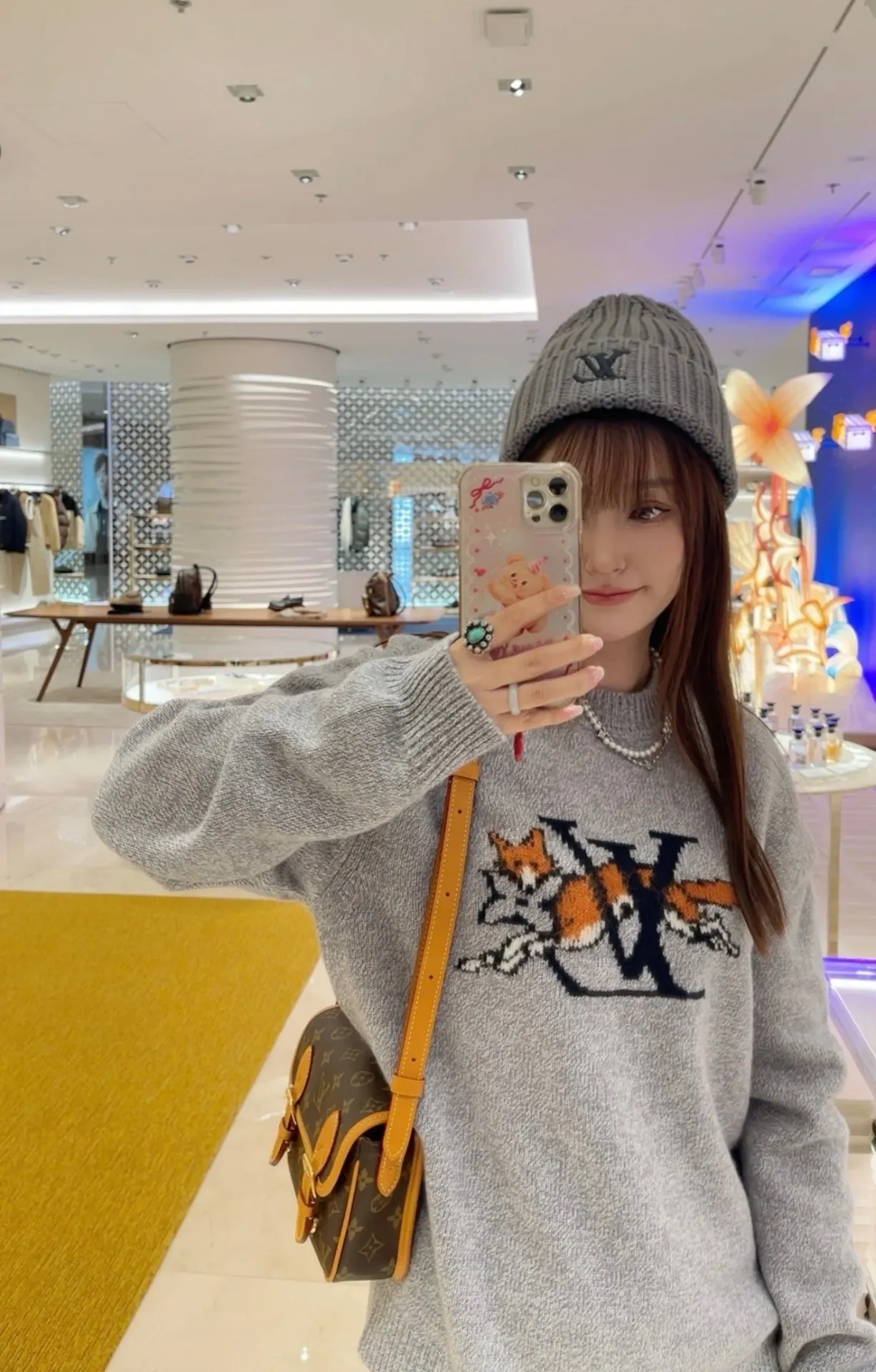 Fox Intarsia Crew-Neck Knit Sweater D16521538 — view 2