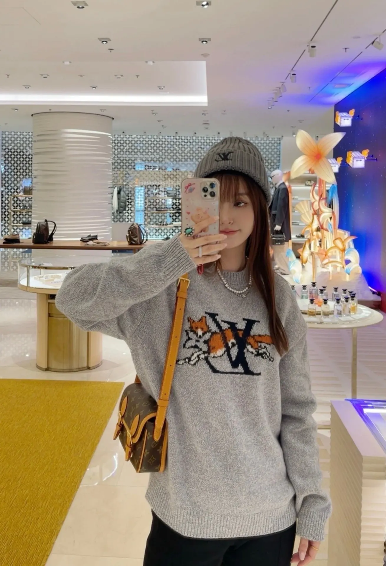 Fox Intarsia Crew-Neck Knit Sweater D16521538 — view 4