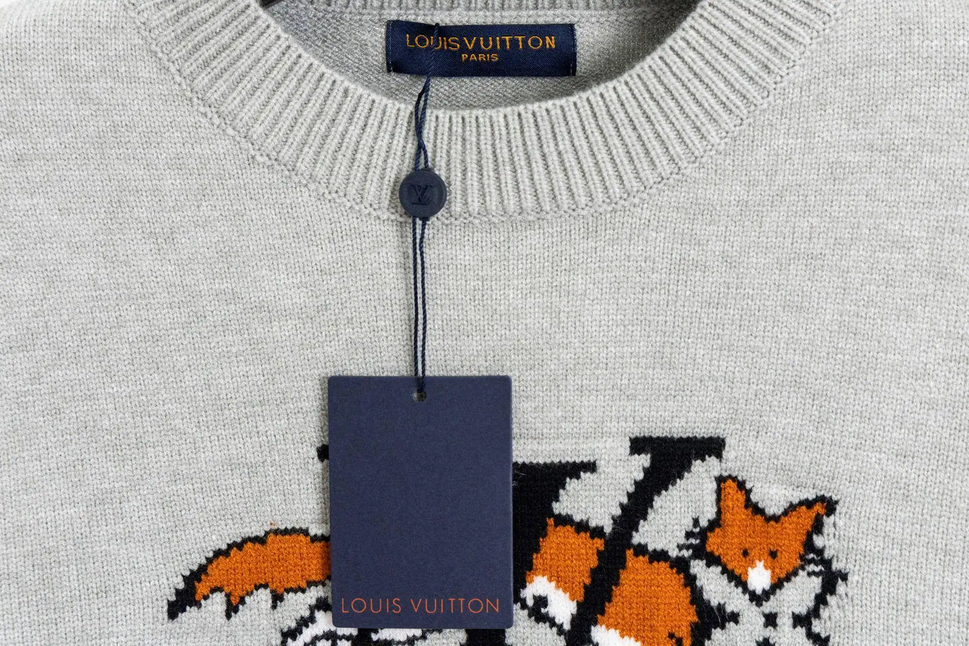 Fox Jacquard Crew-Neck Knit Sweater D16521539 — view 9