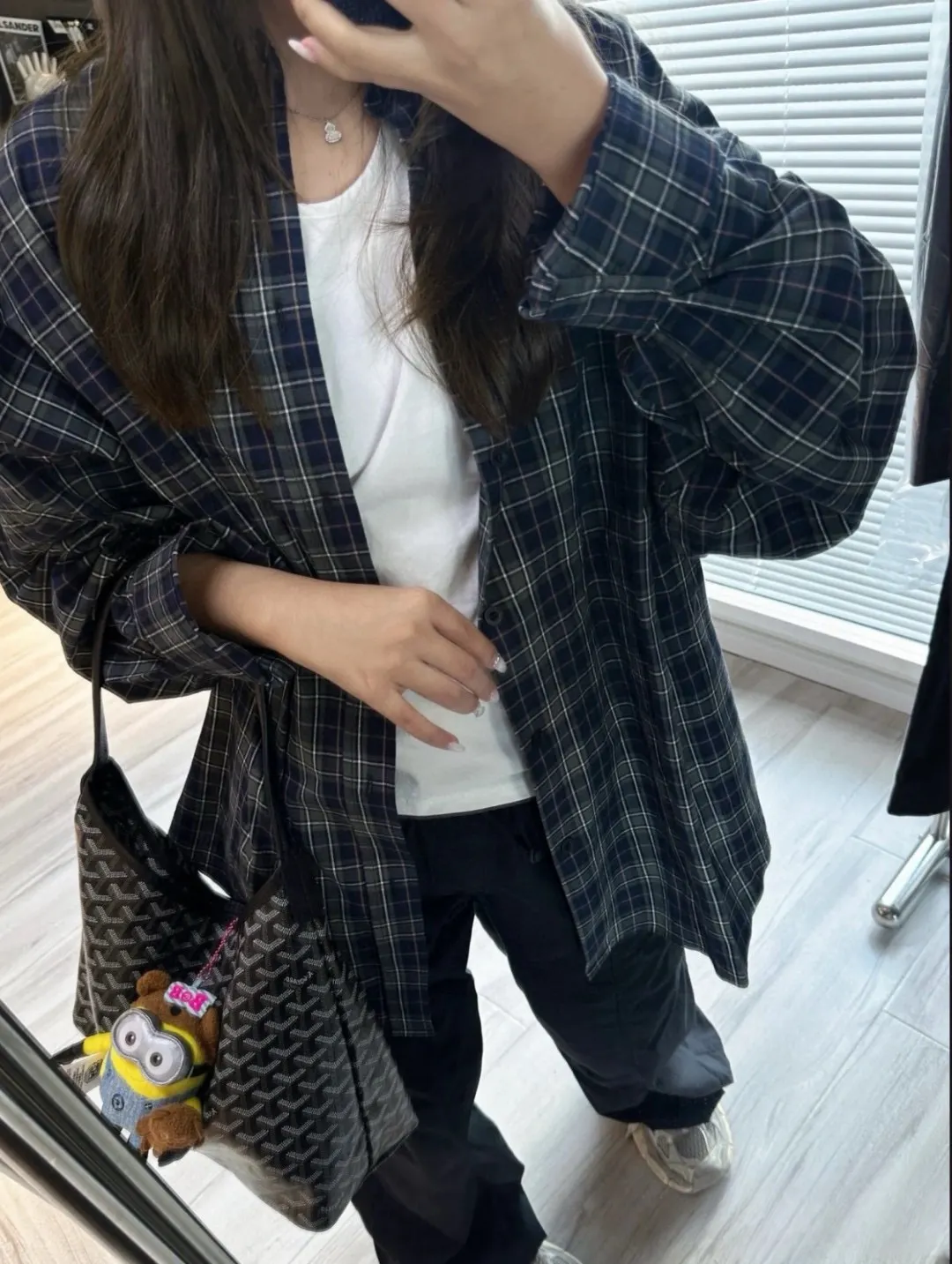 Logo-Print Plaid Cotton Shirt D16521546 — view 6