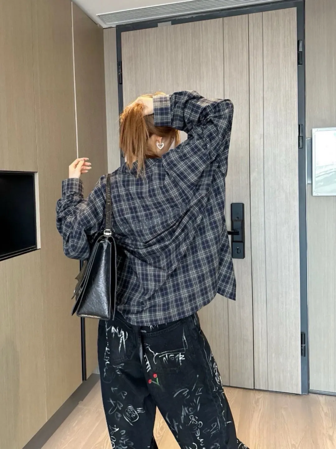 Logo-Print Plaid Cotton Shirt D16521546 — view 8