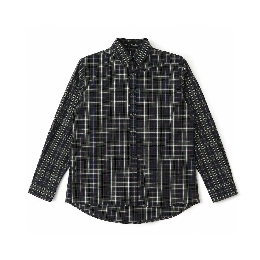 Logo-Print Plaid Cotton Shirt D16521547