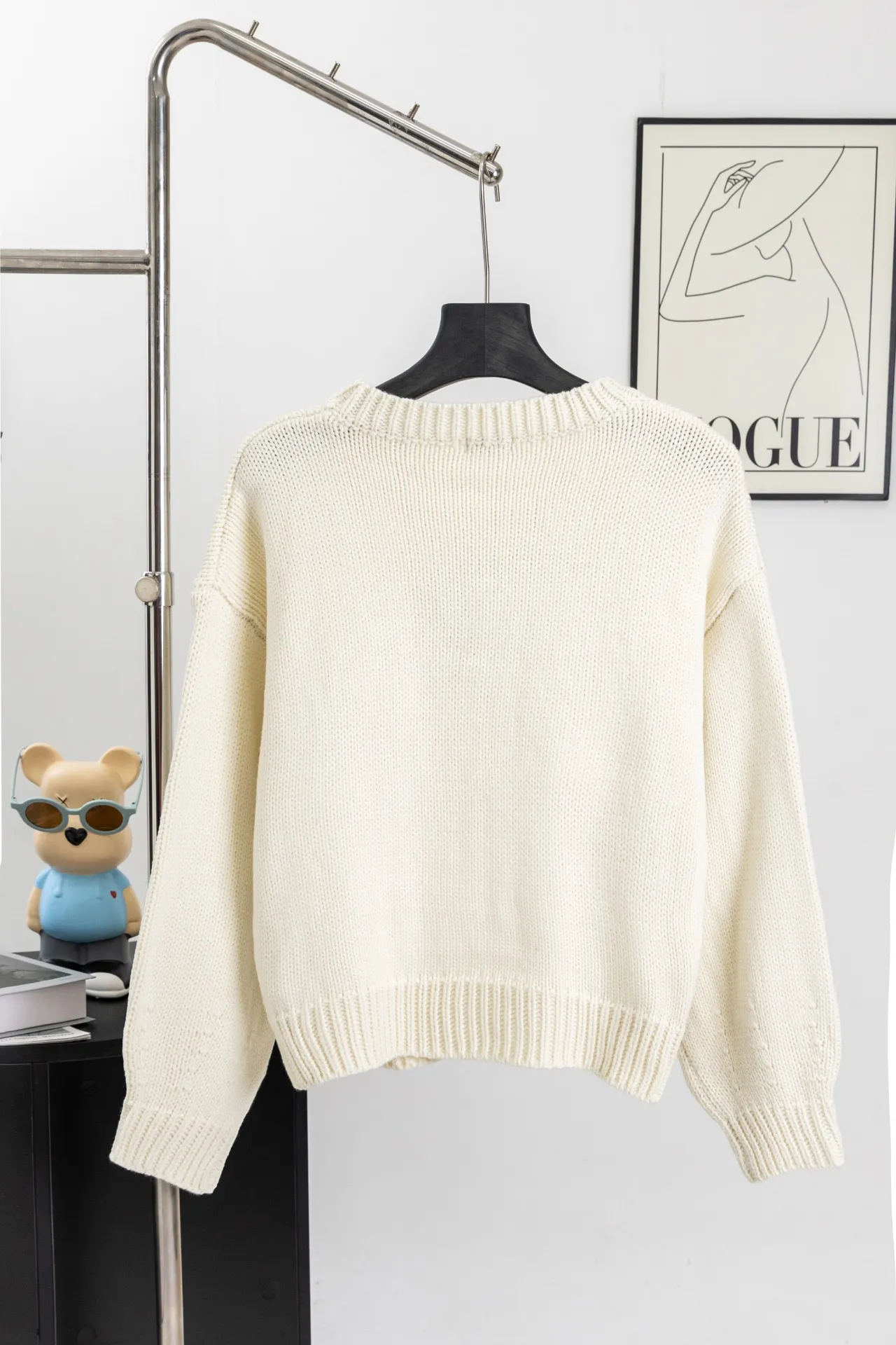 Triomphe Intarsia Knit Crew-Neck Sweater D17021537 — view 2