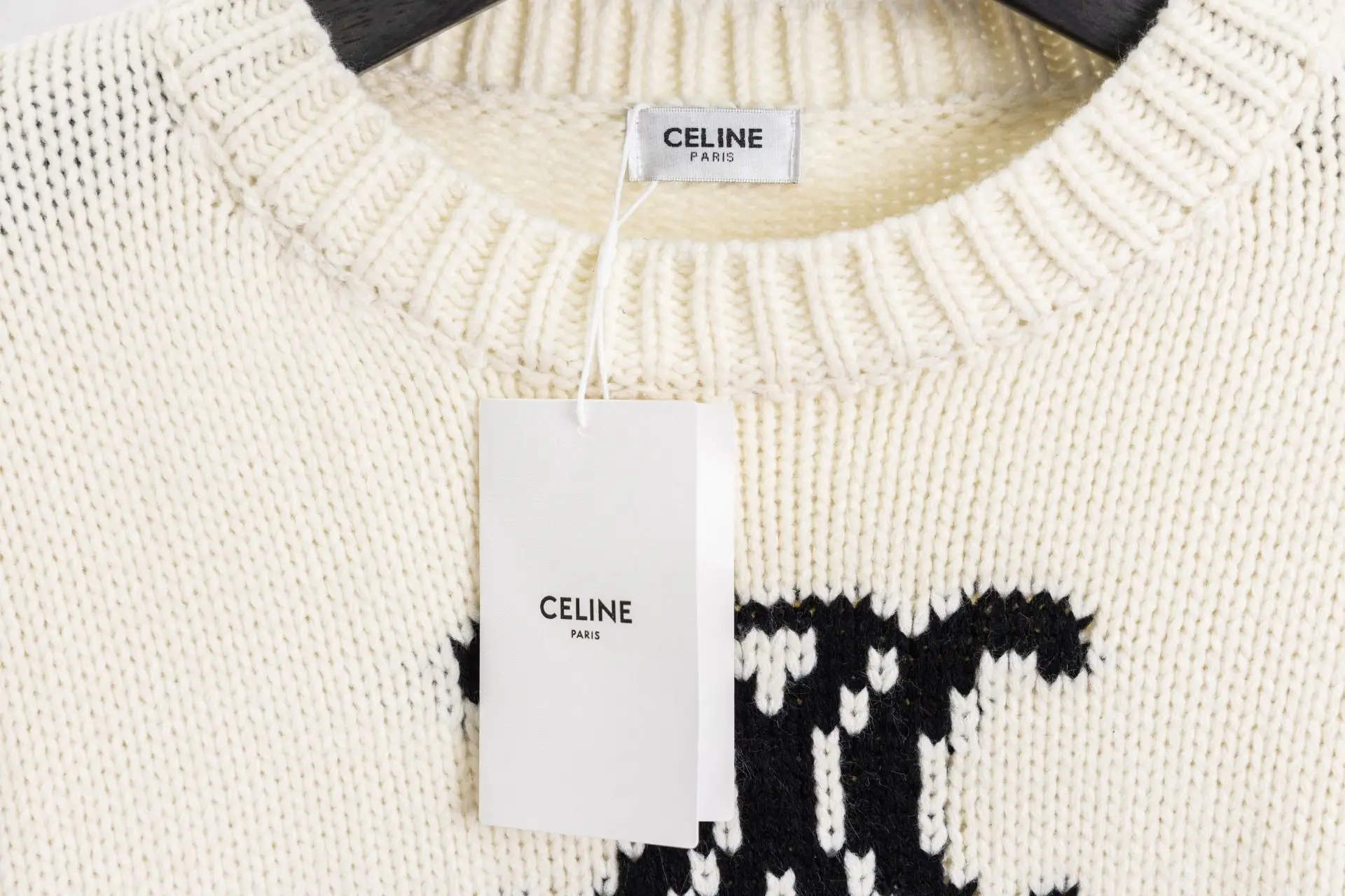 Triomphe Intarsia Knit Crew-Neck Sweater D17021537 — view 10