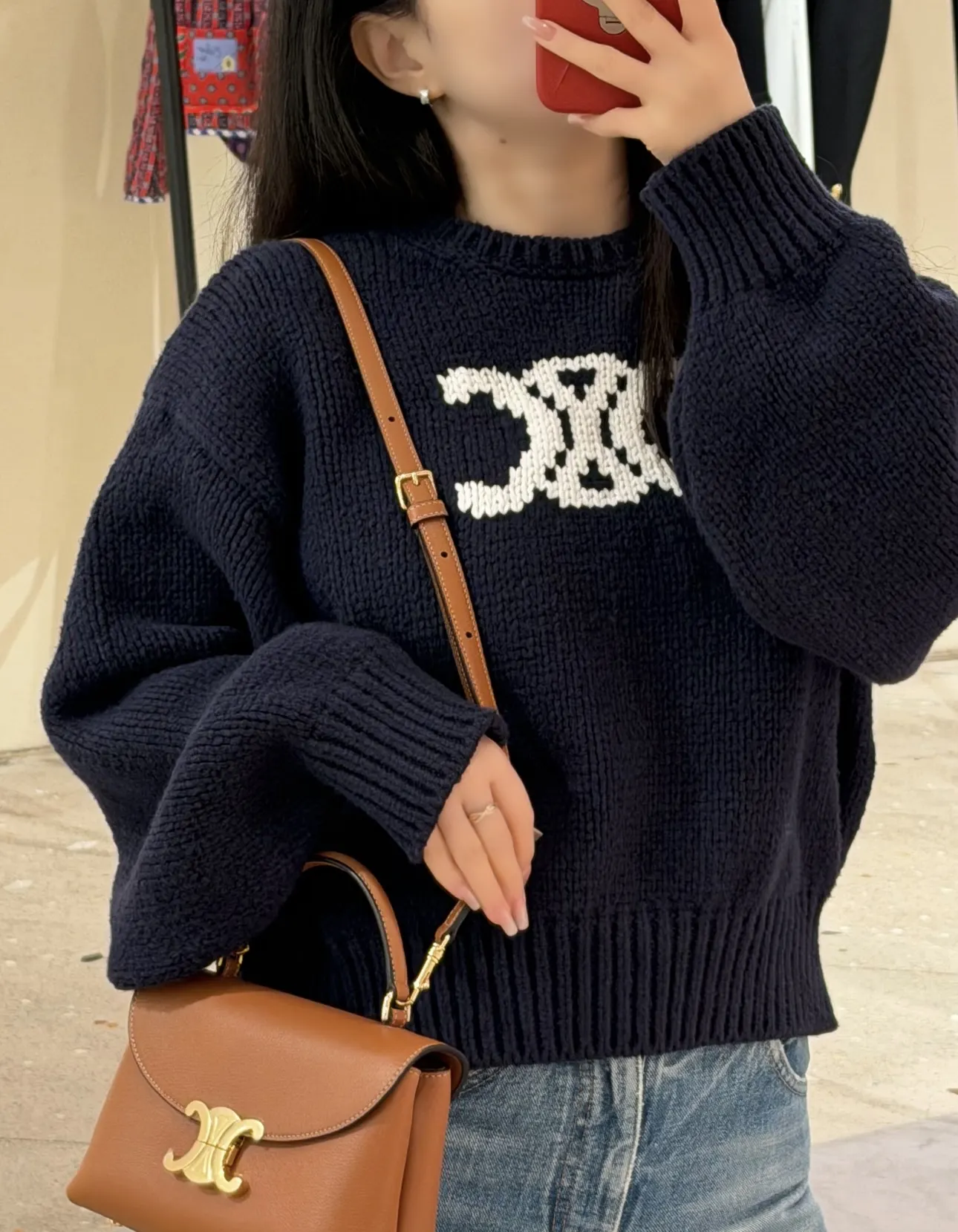 Triomphe Logo Cropped Knit Sweater D17021534 — view 12