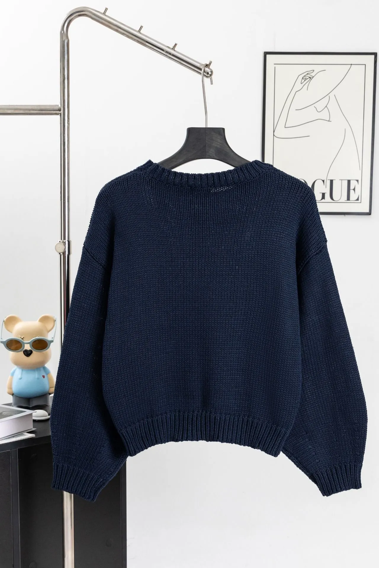 Triomphe Intarsia Cropped Knit Sweater D17021535 — view 2