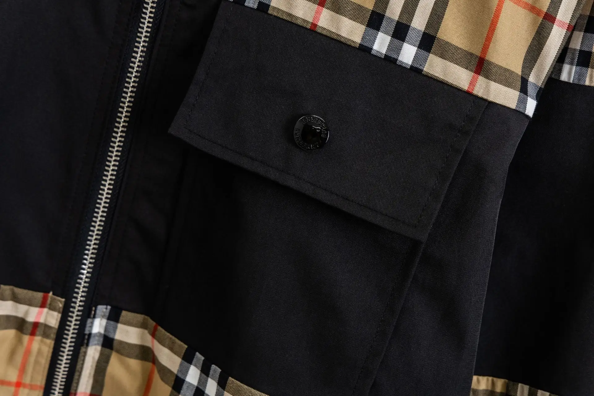 Panelled Check Zip-Up Shirt Jacket D19023016 — view 6