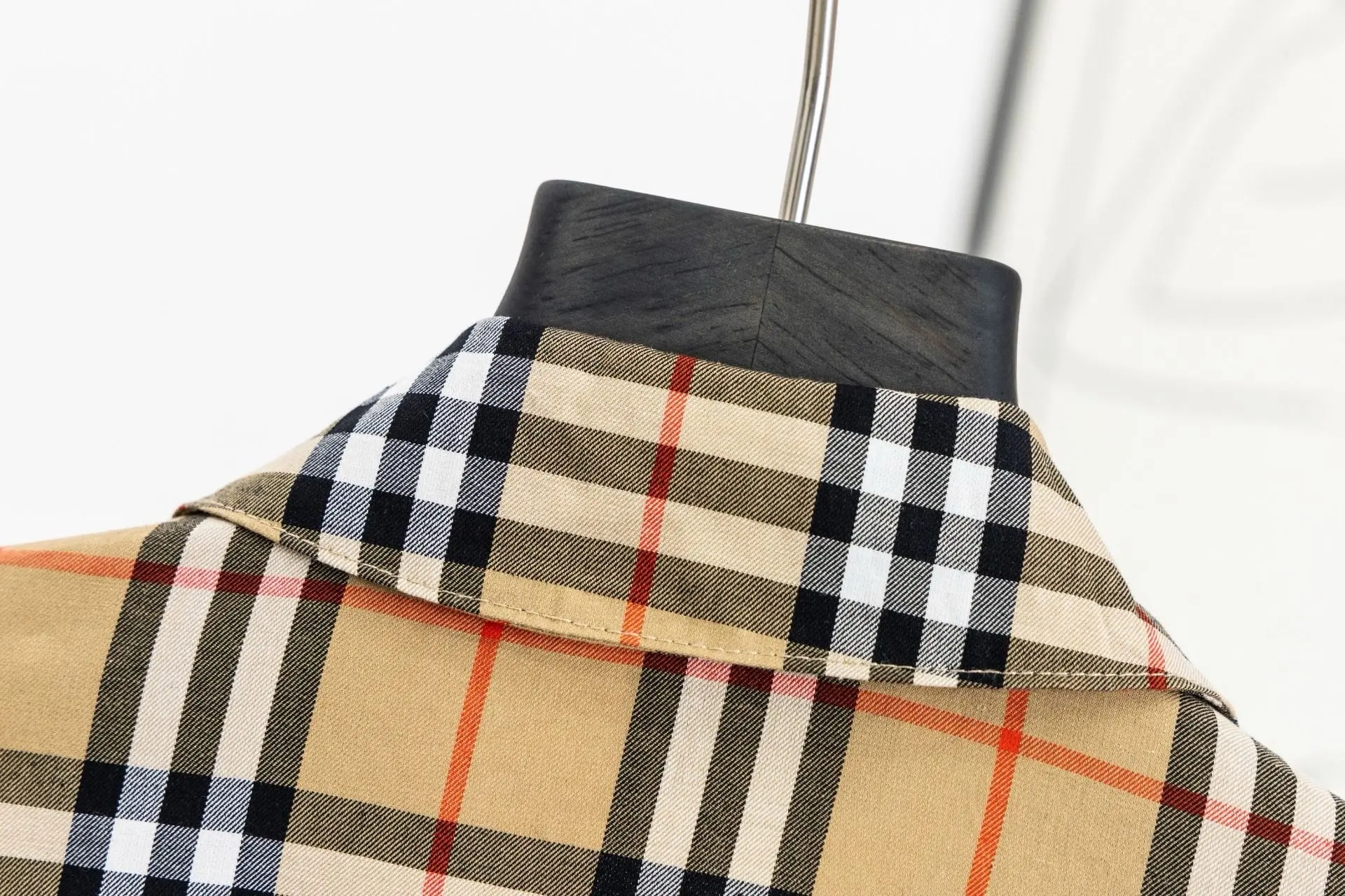 Panelled Check Zip-Up Shirt Jacket D19023016 — view 15