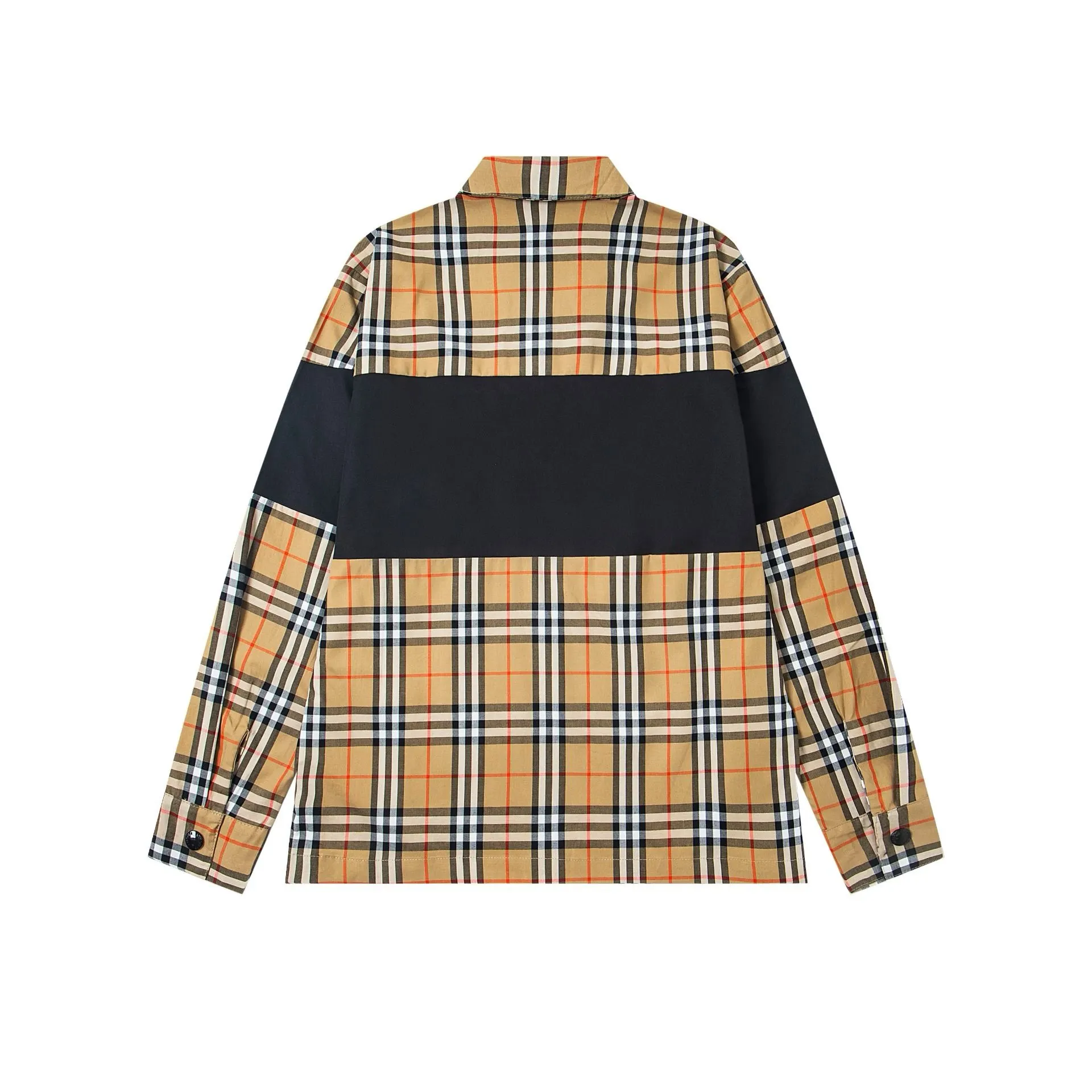 Check and Panel Zip-Up Overshirt D19023017 — view 2