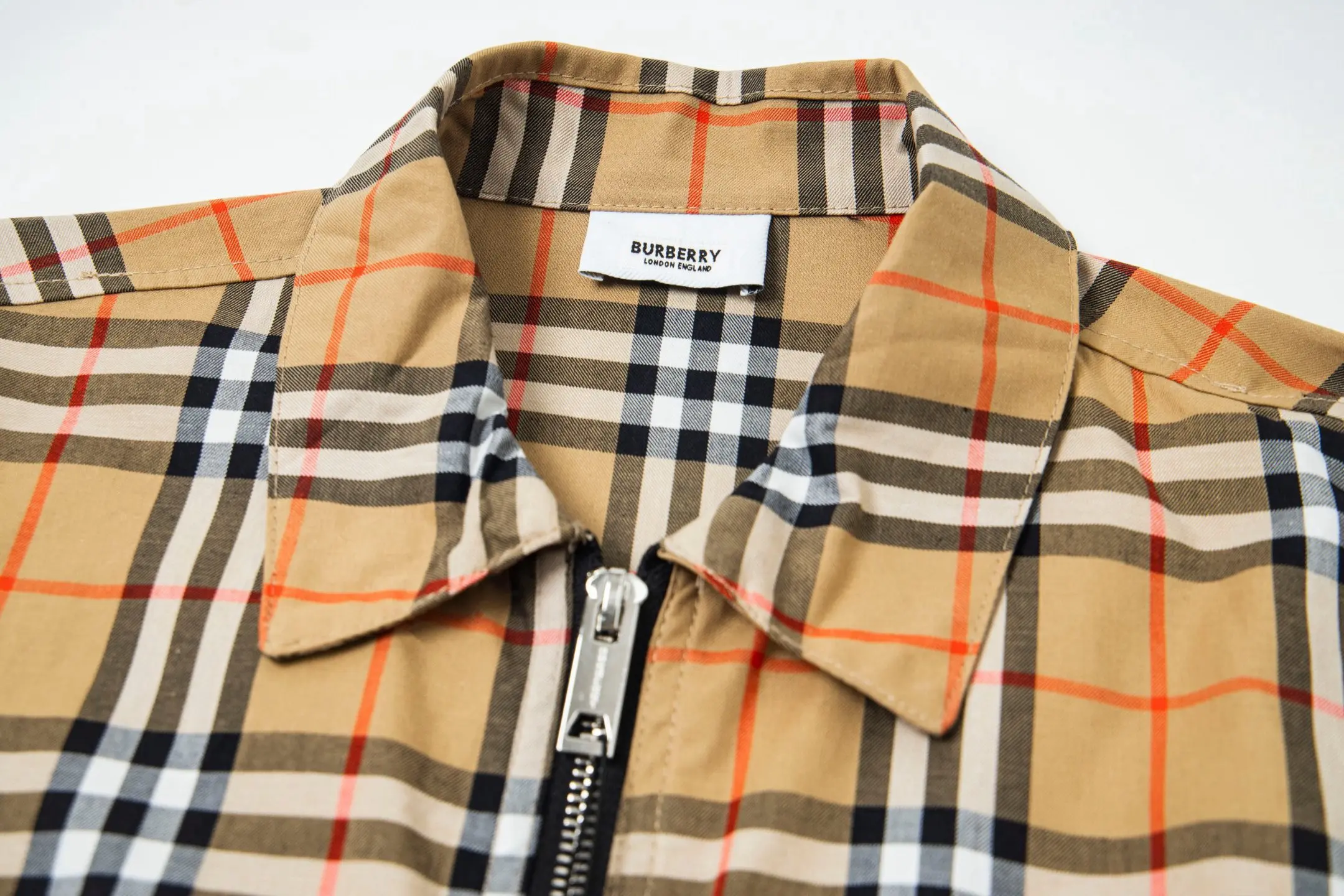 Check and Panel Zip-Up Overshirt D19023017 — view 3