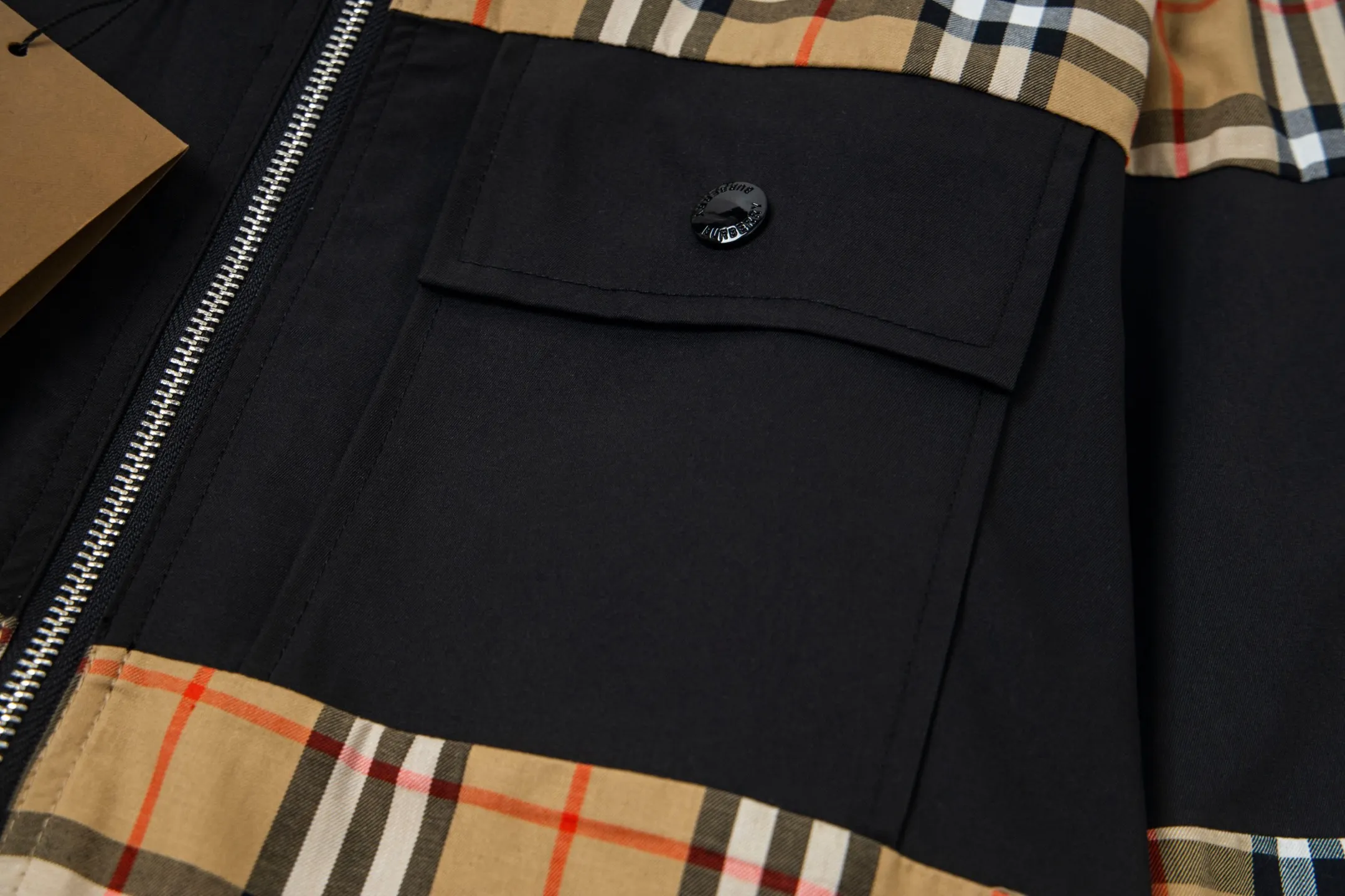 Check and Panel Zip-Up Overshirt D19023017 — view 6