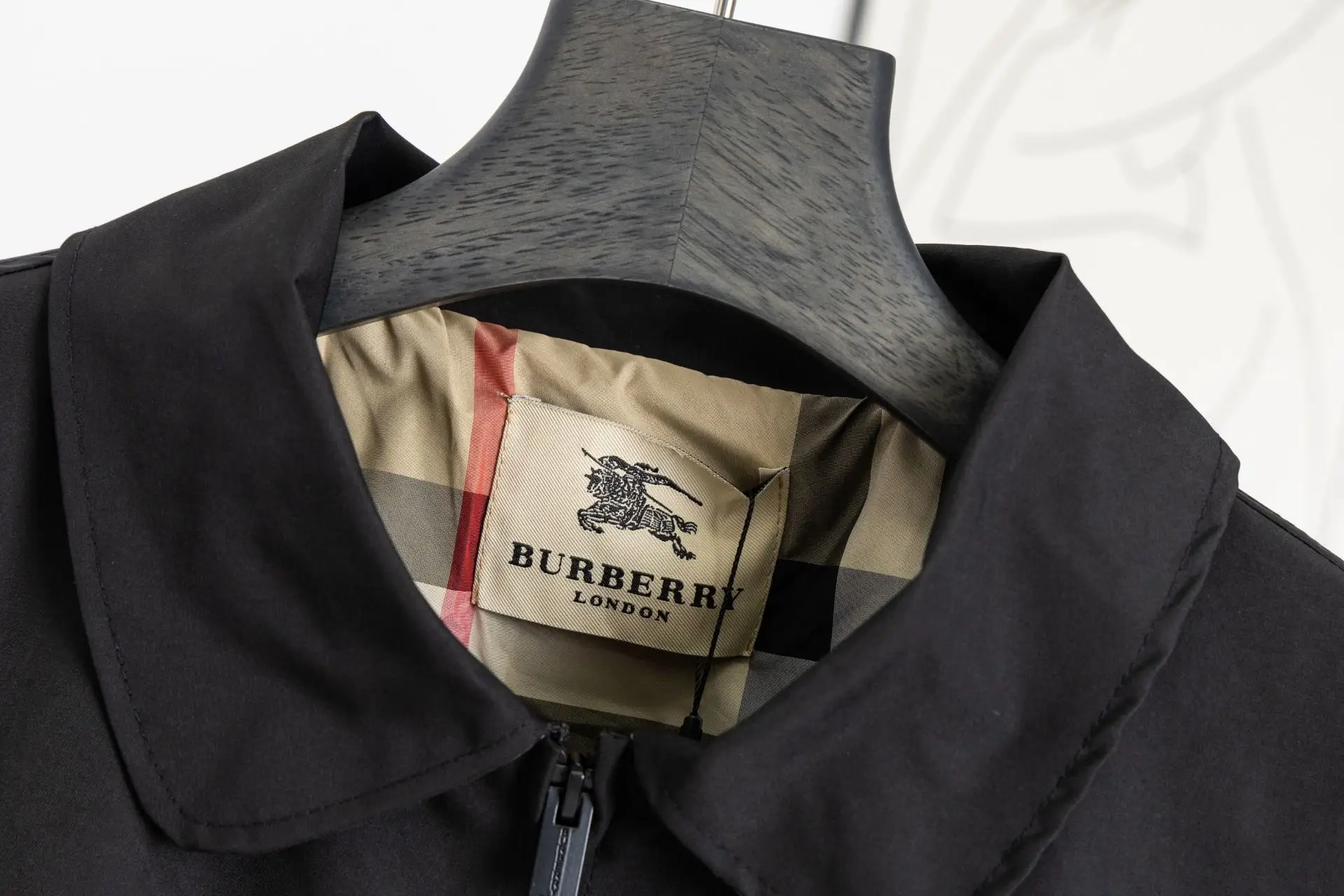 Embroidered Logo Harrington Jacket with Check Lining D19522981 — view 3